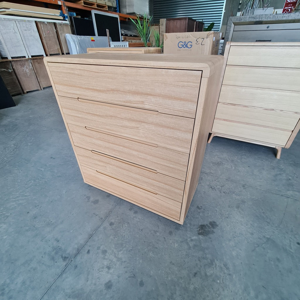 Arcadia Ash 5-Drawer Tallboy