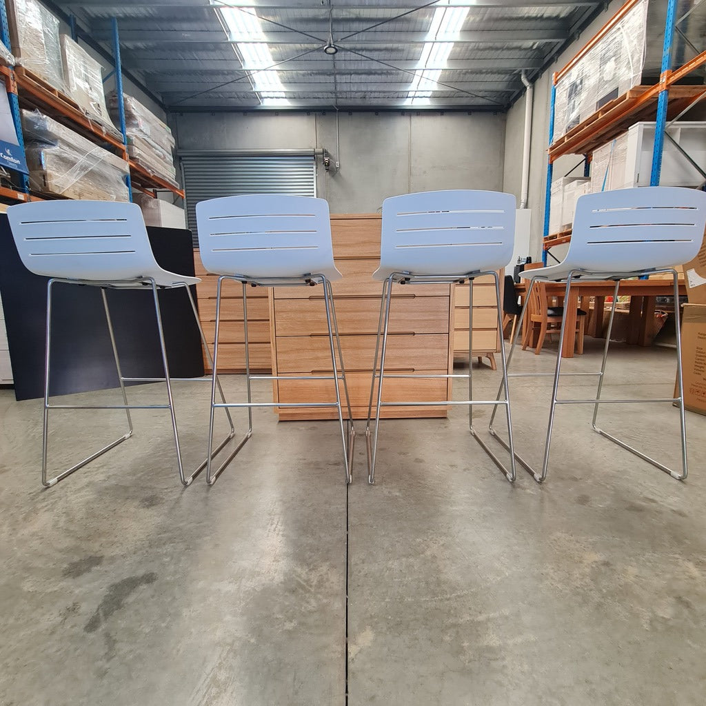 Spanish Designer SKIN Sled Bar Stool Set