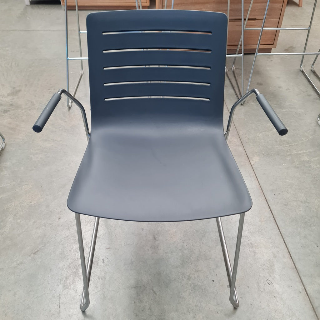 Set of 5 Modern Designer Sled-Base Chairs