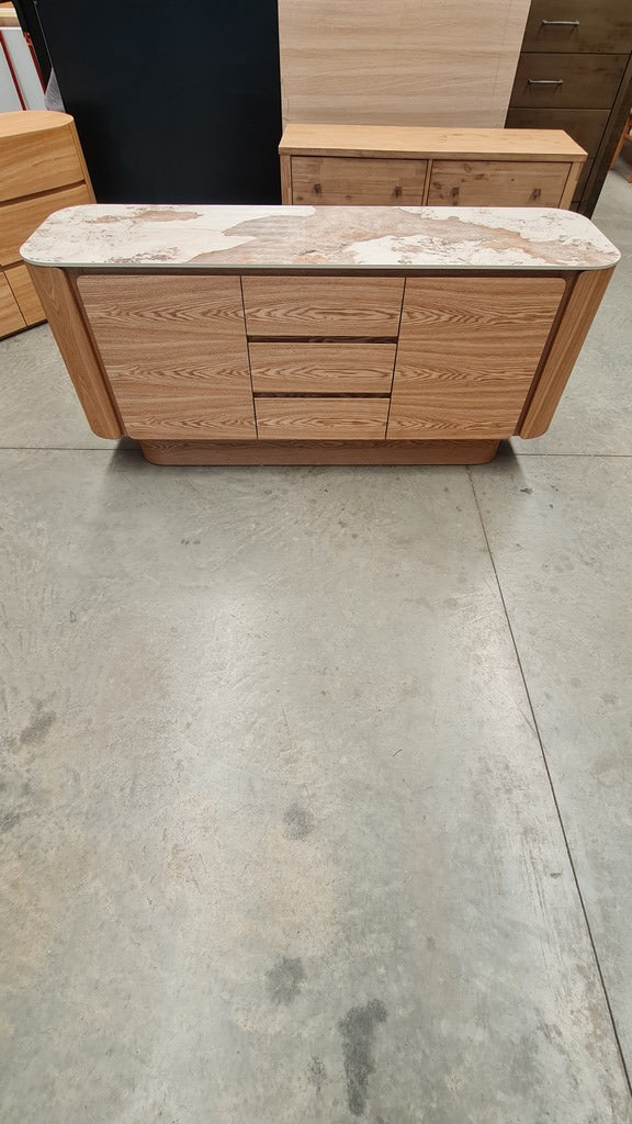 Modern Ceramic - Top Ash Veneer Sideboard