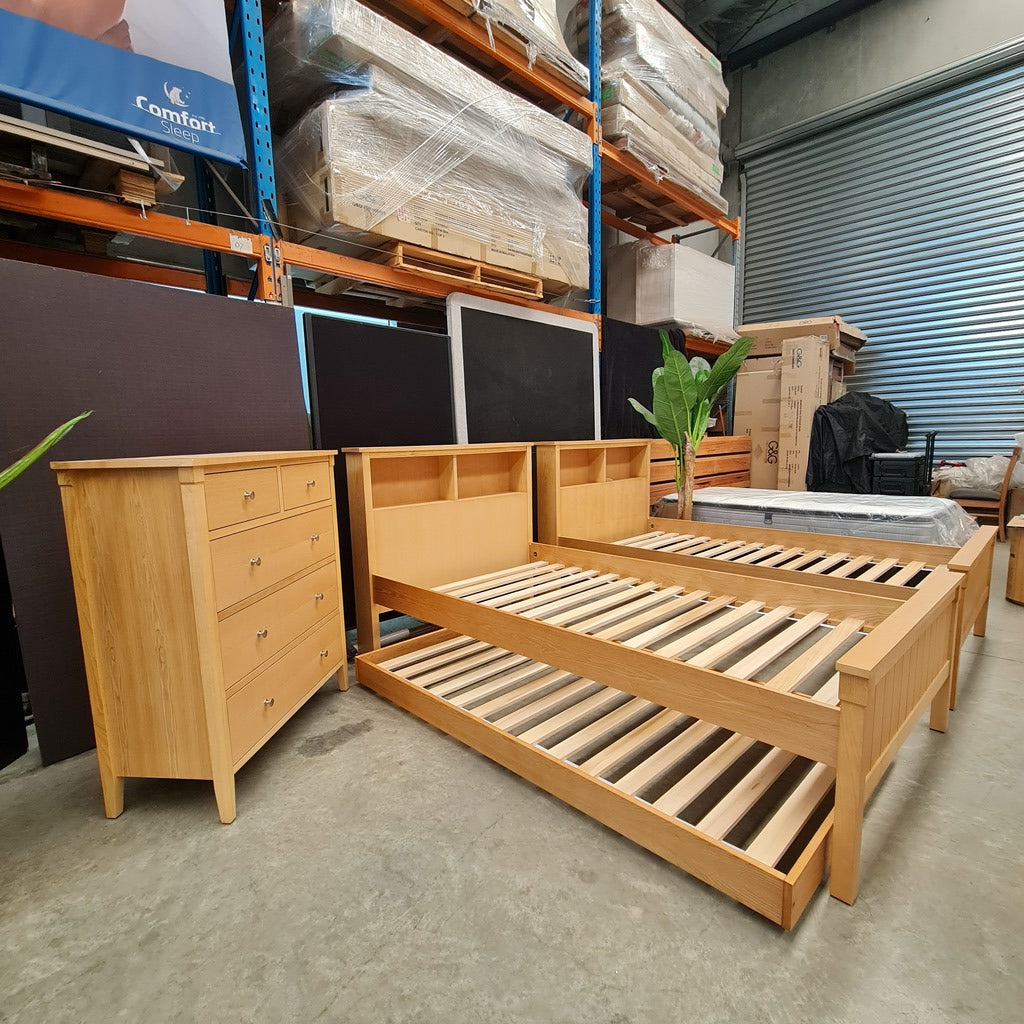 Ash Timber 4 piece King Single Bed Package