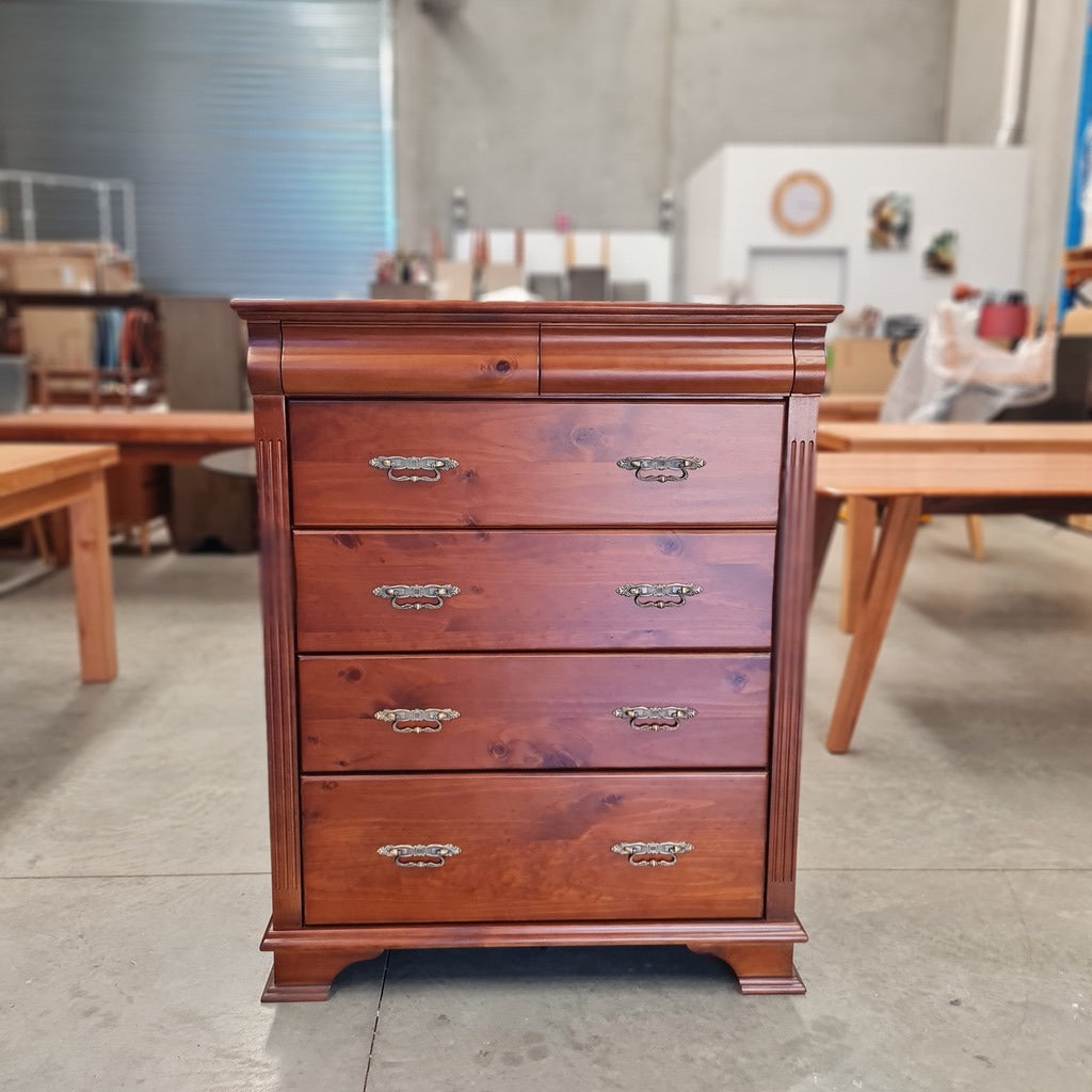 Classic Solid Timber Tallboy - hidden drawers