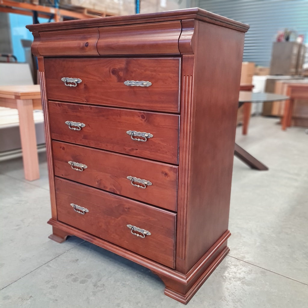 Classic Solid Timber Tallboy - hidden drawers