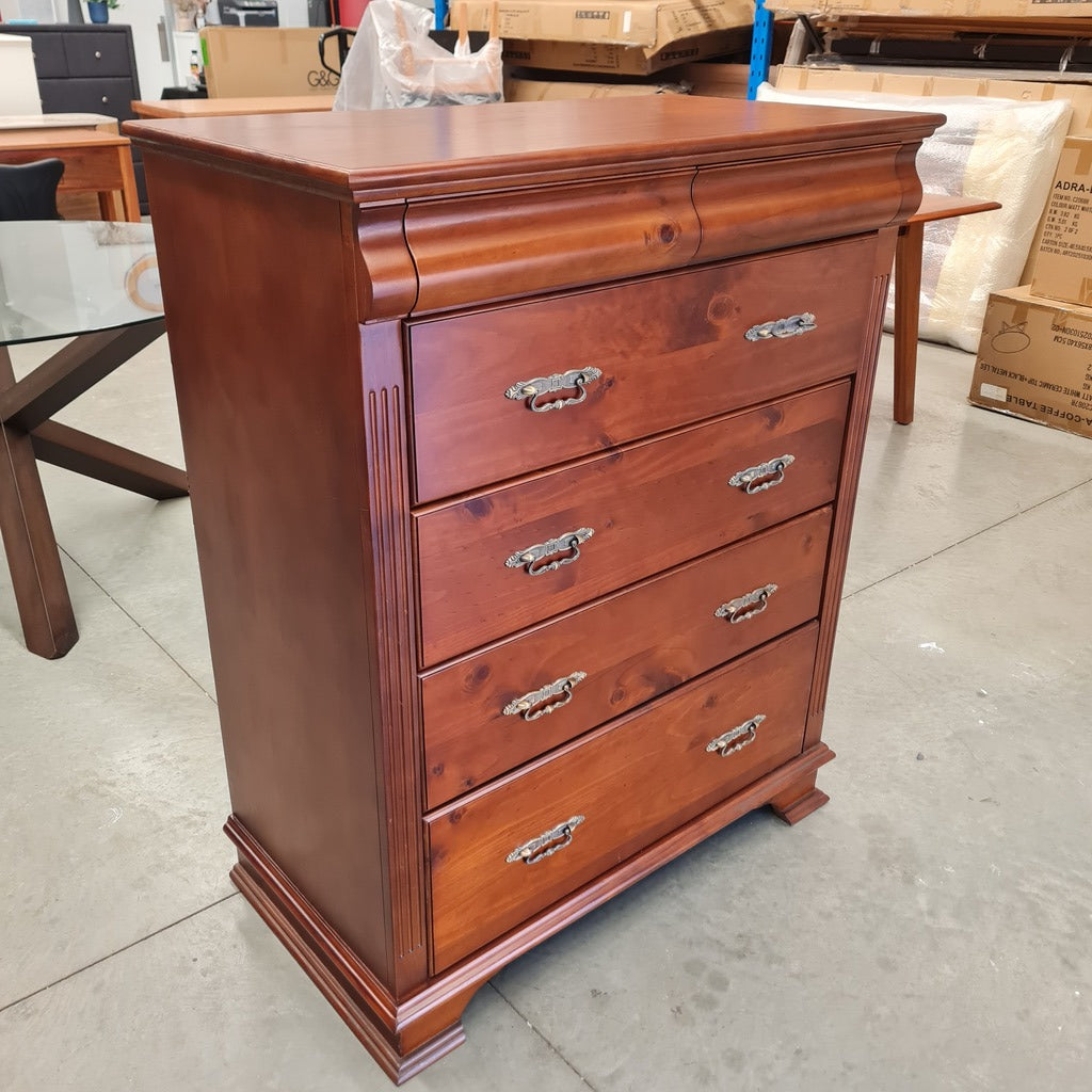 Classic Solid Timber Tallboy - hidden drawers