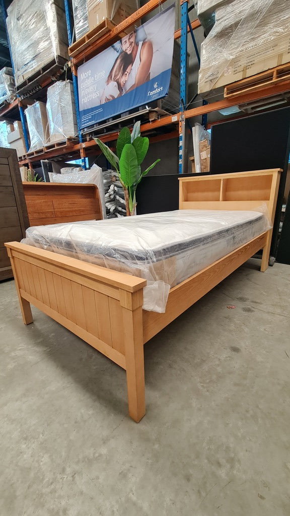 Ash Timber King Single Bed with Verve Serenity Ultima Plush Mattress(Sealed New)
