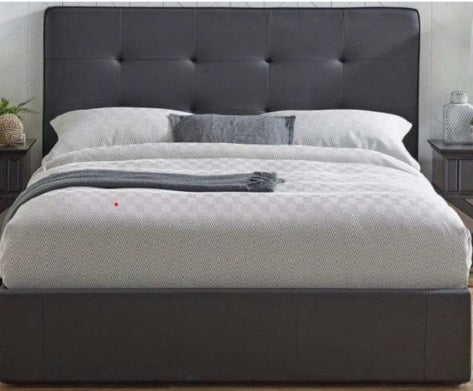 Nightfall King Drawer Bed - Black PU - clearance furniture