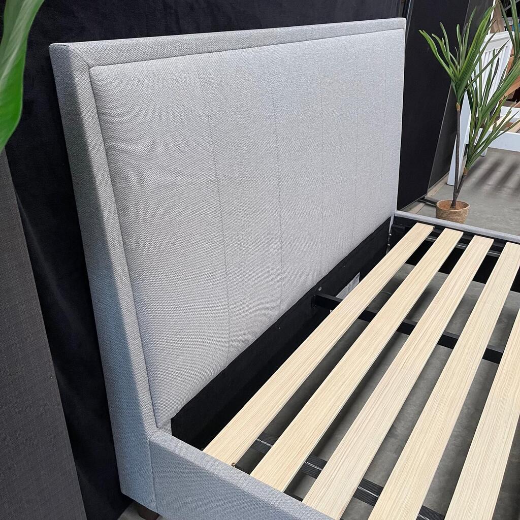 King Bed Frame – Warwick 'Light Grey' Fabric