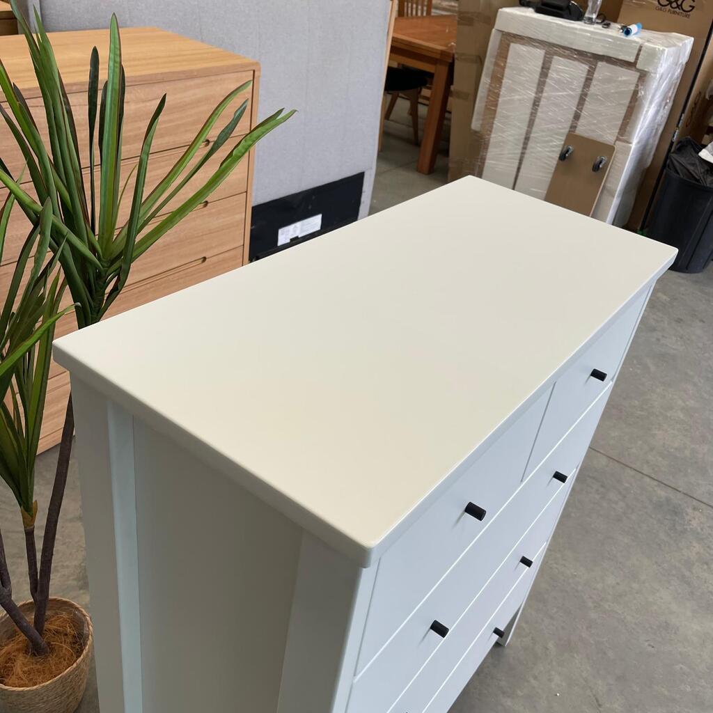 Aspro White 5 Drawer Tallboy