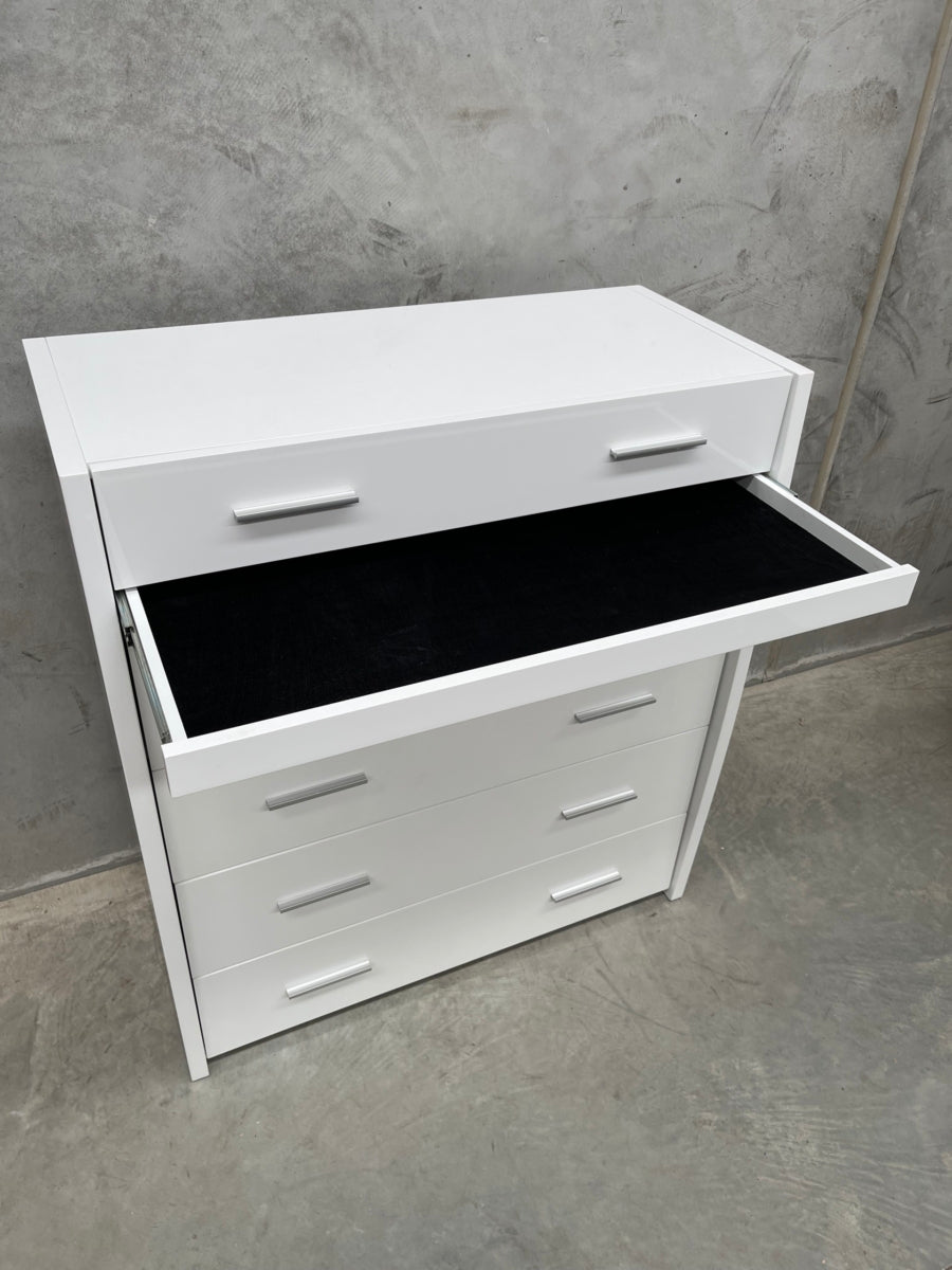 White Gloss Jewellery Tallboy