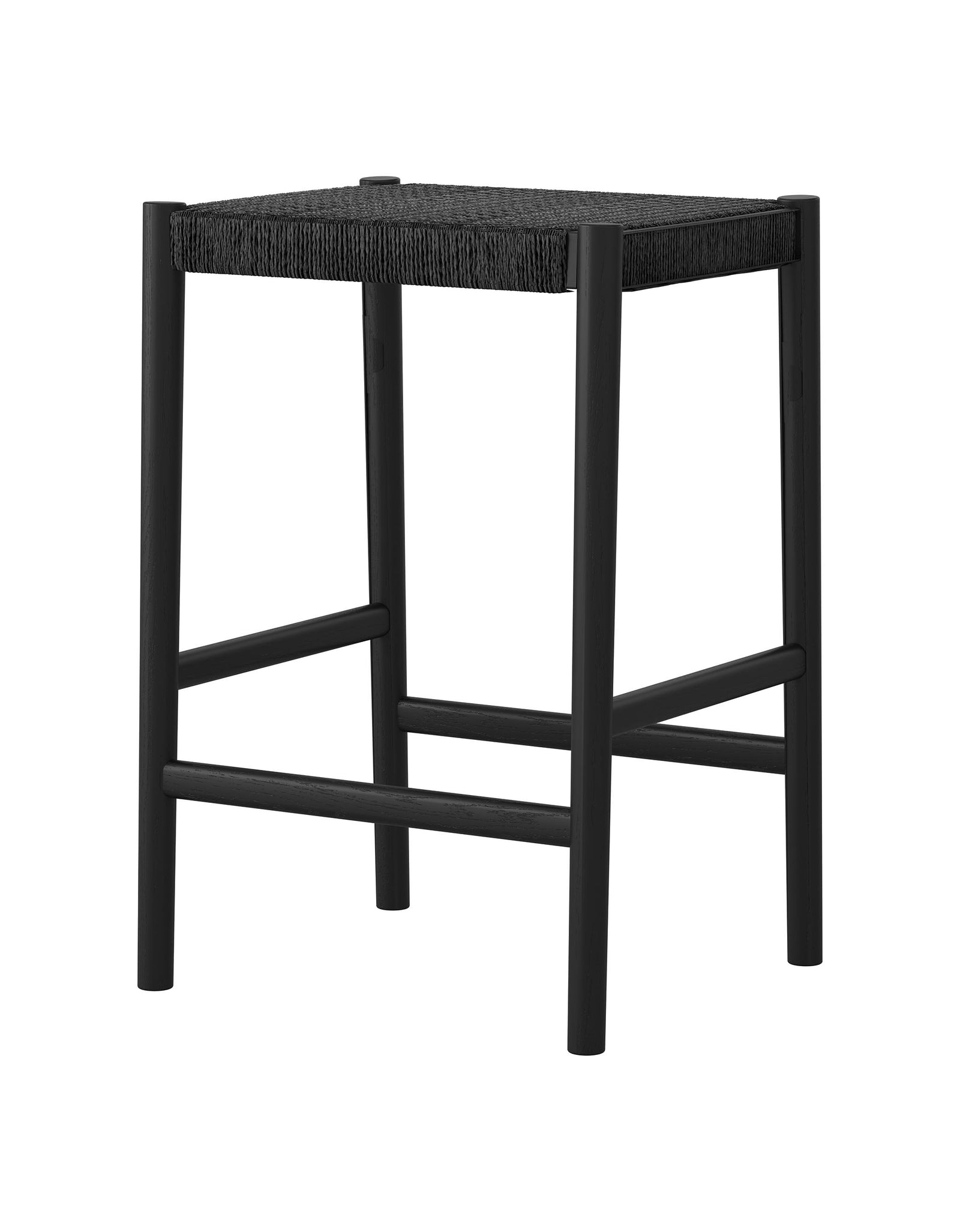 Cordova Bar Stool - Black Oak / Black Rope - clearance furniture