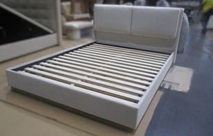 Feather Nest Queen Bed - Feather Fabric - ex-display sample furniture