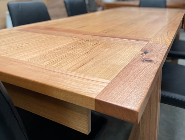 Victorian Ash Ext Dining Table 1500/2500mm + Set 6 Black Leather Swivel Chairs