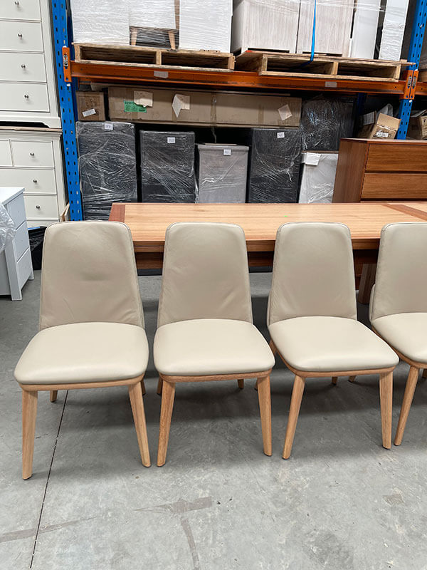 Cappuccino Leather Dining Chairs (Set of 6)