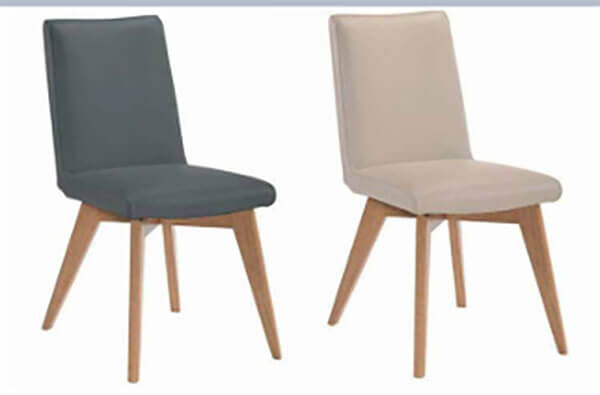 Pair Genuine Leather Chairs in Mocha