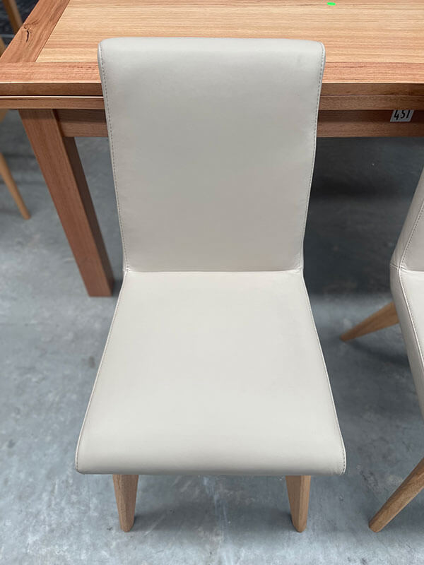 Pair Genuine Leather Chairs in Mocha