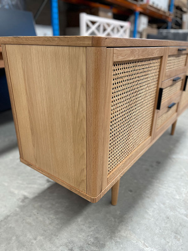 Rattan 3 Drawer 2 Door Buffet