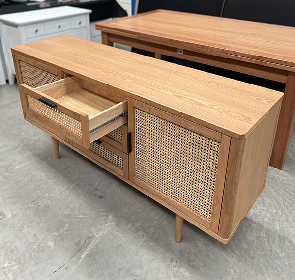 Rattan 3 Drawer 2 Door Buffet