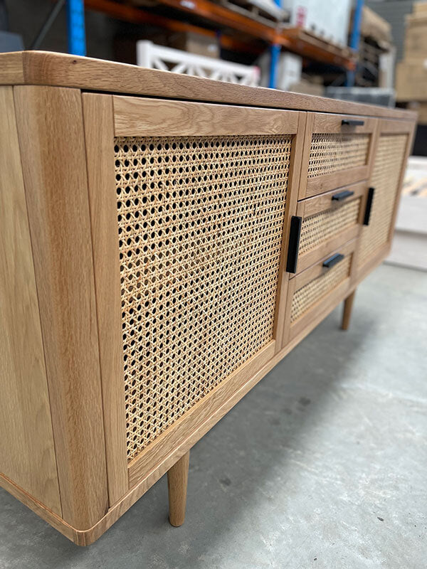 Rattan 3 Drawer 2 Door Buffet