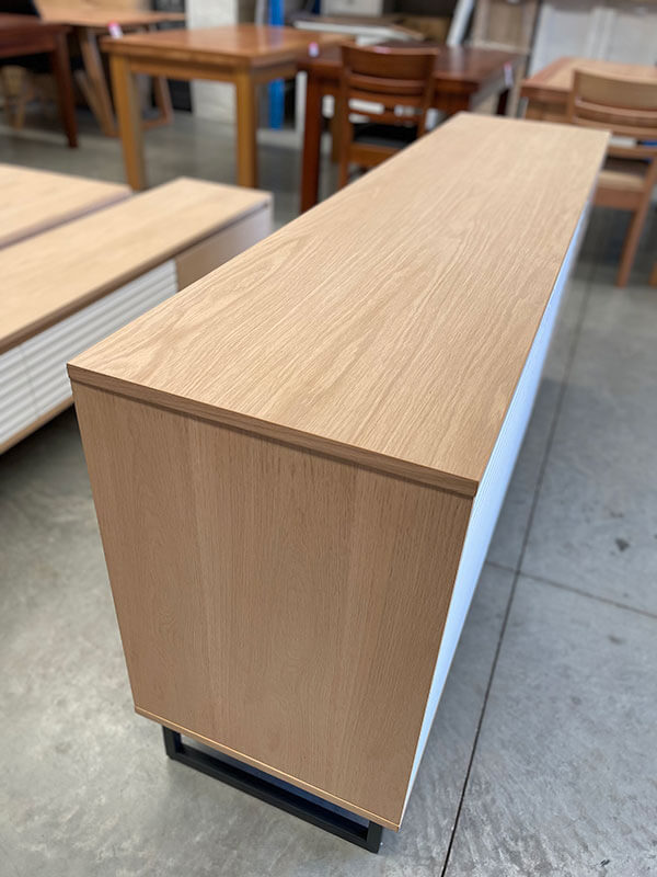 3 Drawer 2 Door Oak White Buffet