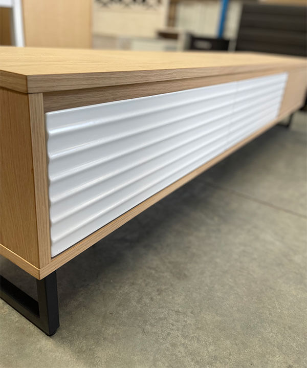 3 Drawer Oak White Entertainment Unit