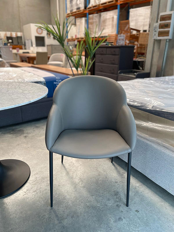 Carrara Marble Table Set with Grey PU Chairs