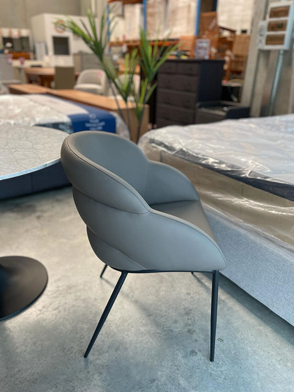 Carrara Marble Table Set with Grey PU Chairs