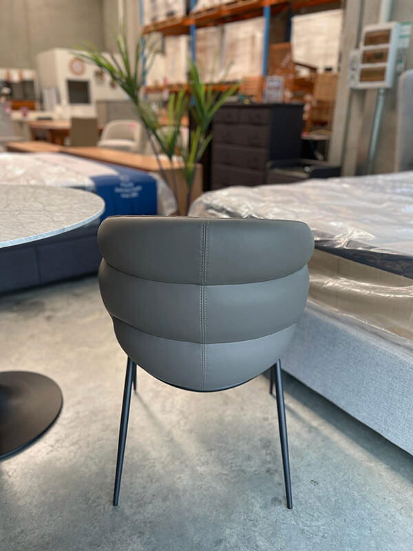 Carrara Marble Table Set with Grey PU Chairs