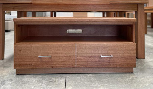Tasmanian Oak 2 Drawer Entertainment Unit