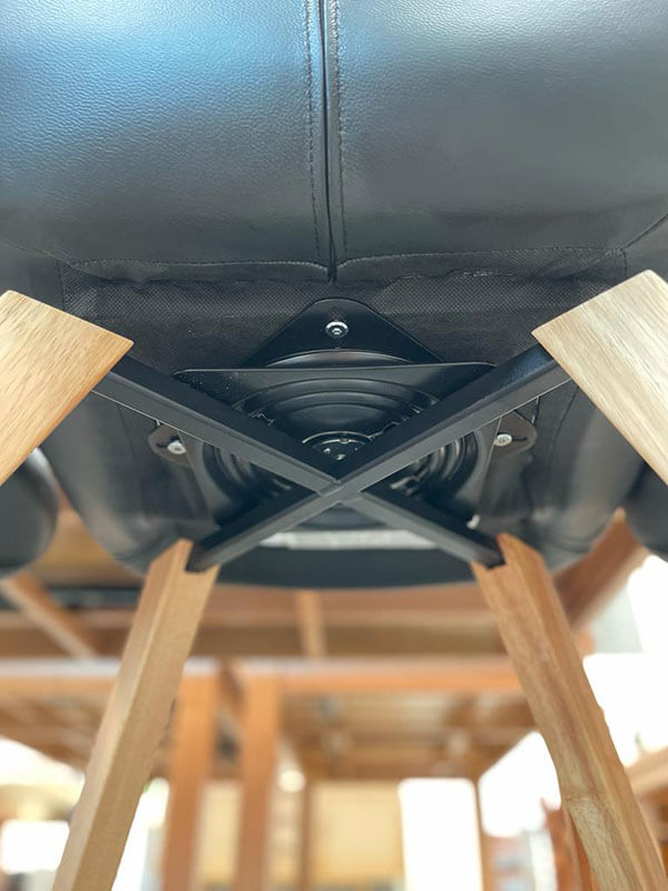 Genuine Leather Swivel Chairs (Set of 5) in Black