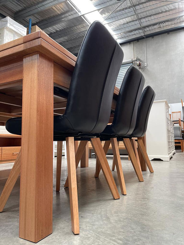 Genuine Leather Swivel Chairs (Set of 5) in Black