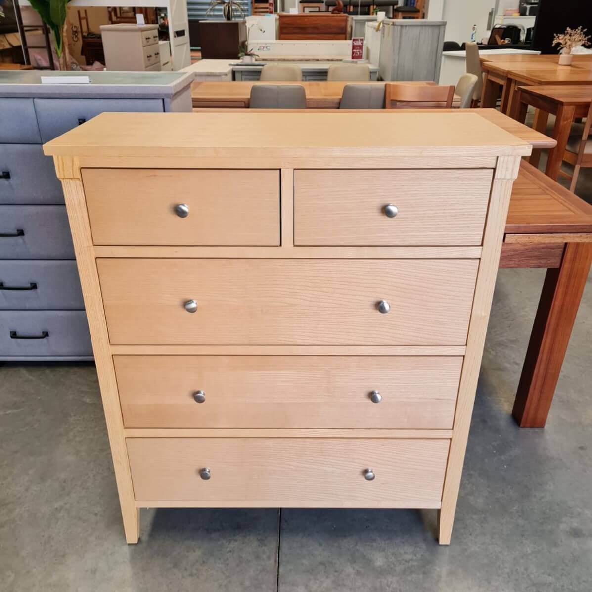 Cambridge 5-Drawer Natural Tallboy
