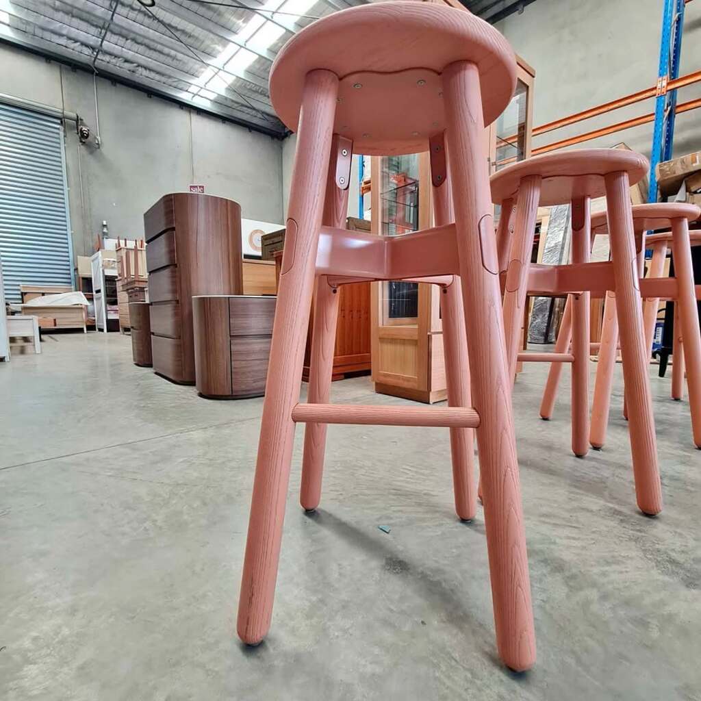 Salmon Timber Stools - Set of 4