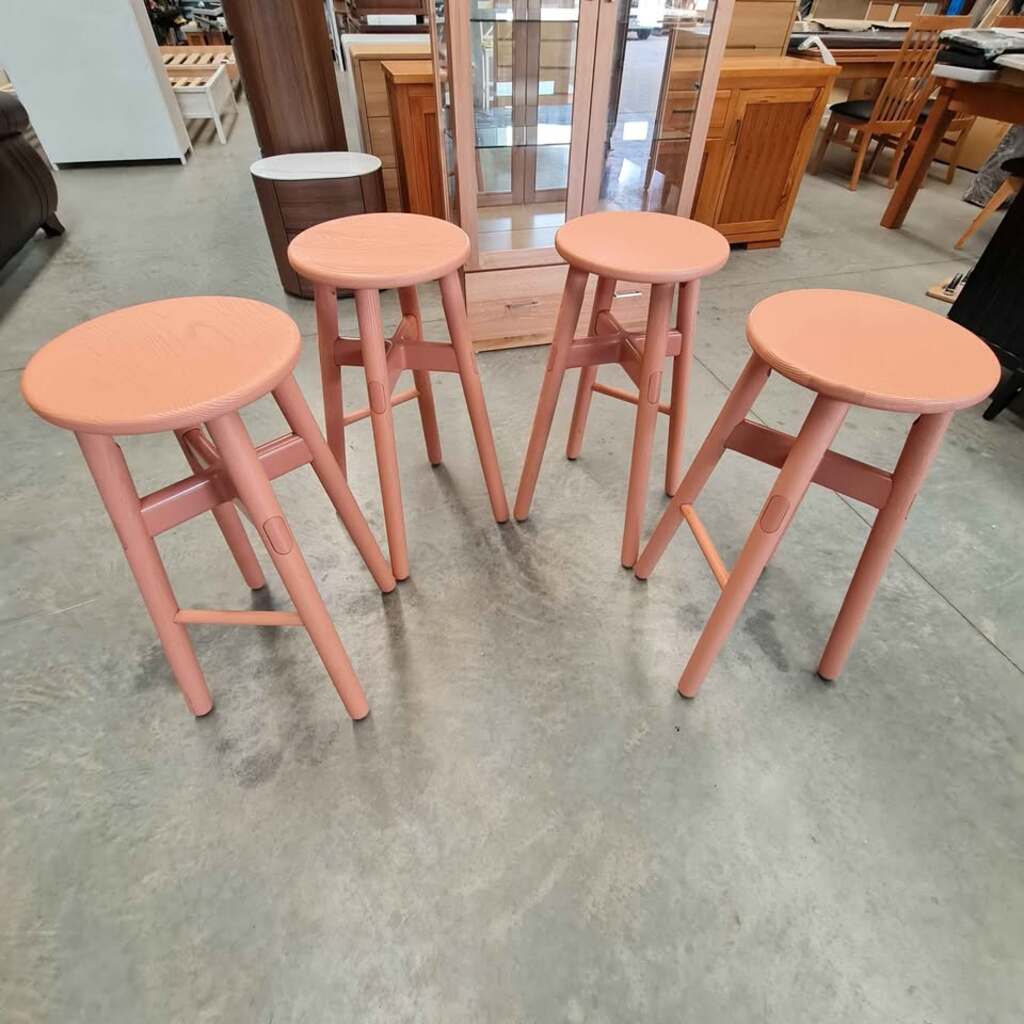 Salmon Timber Stools - Set of 4