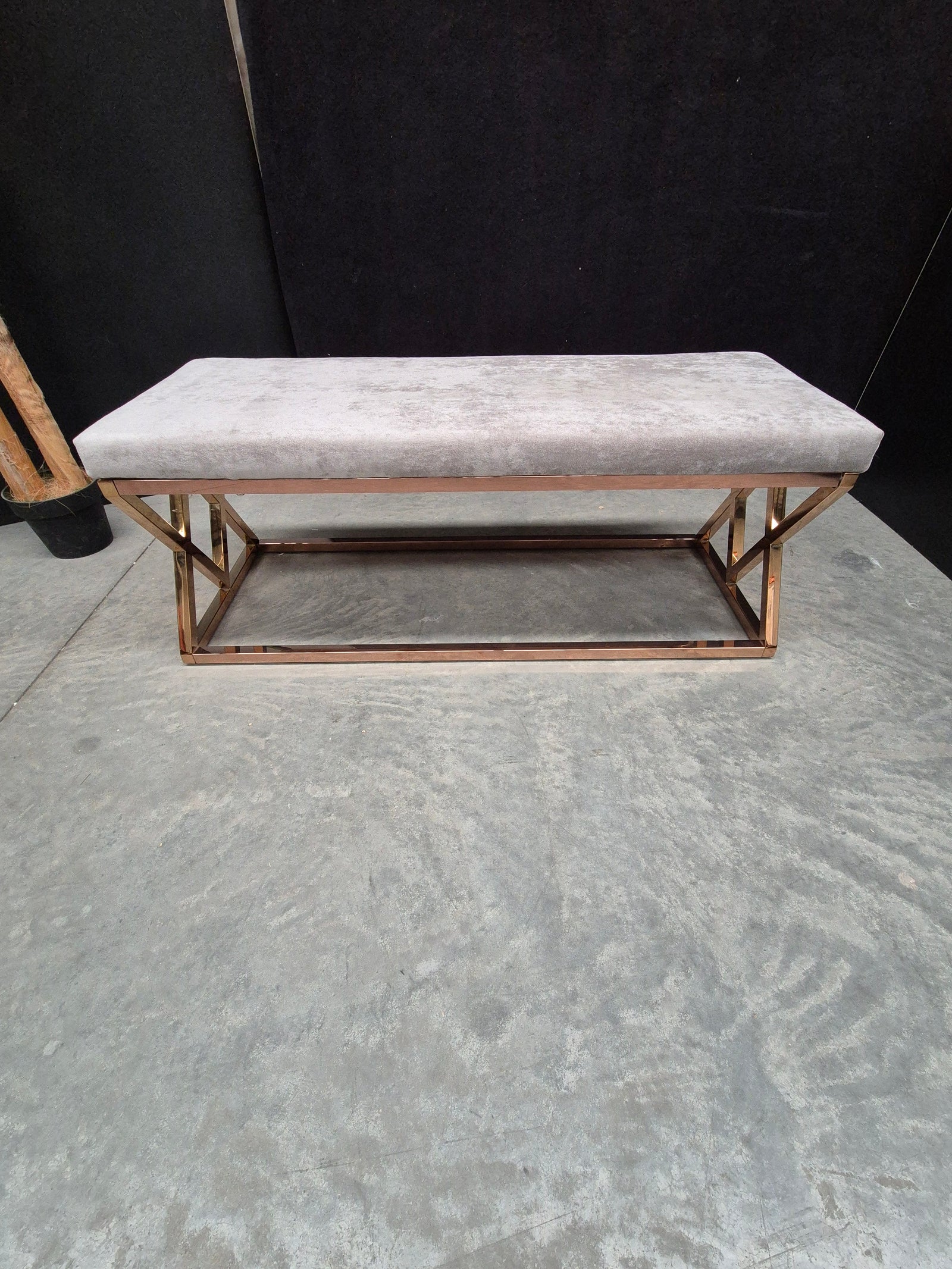 Rose Gold Upholstered Bedroom Bench