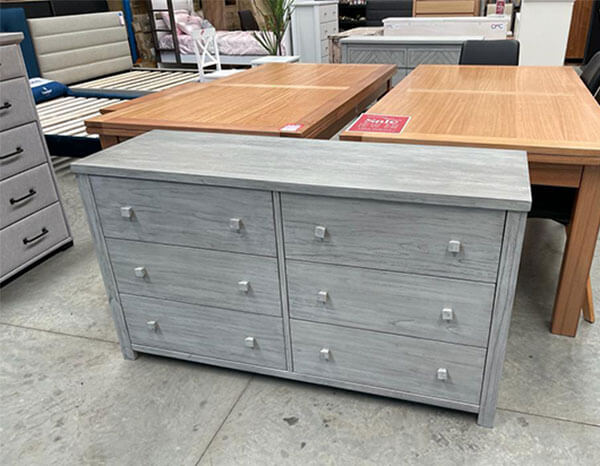 Bayside 6-Drawer Greywash Dresser