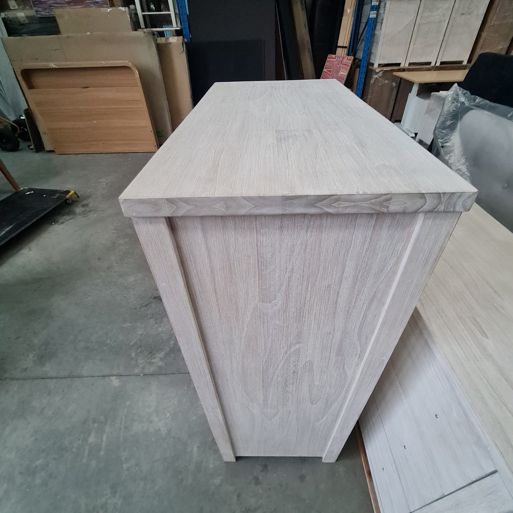 Lavato Whitewash 5-Drawer Tallboy