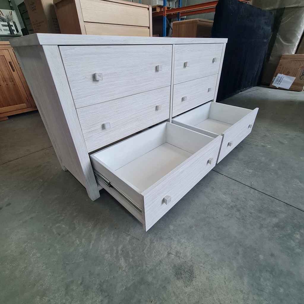Lavato Whitewash 6-Drawer Dresser