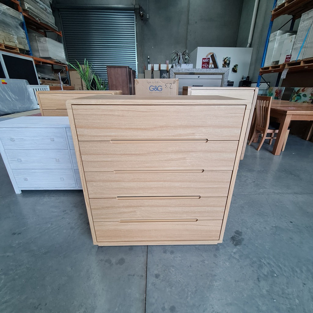 Arcadia Ash 5-Drawer Tallboy