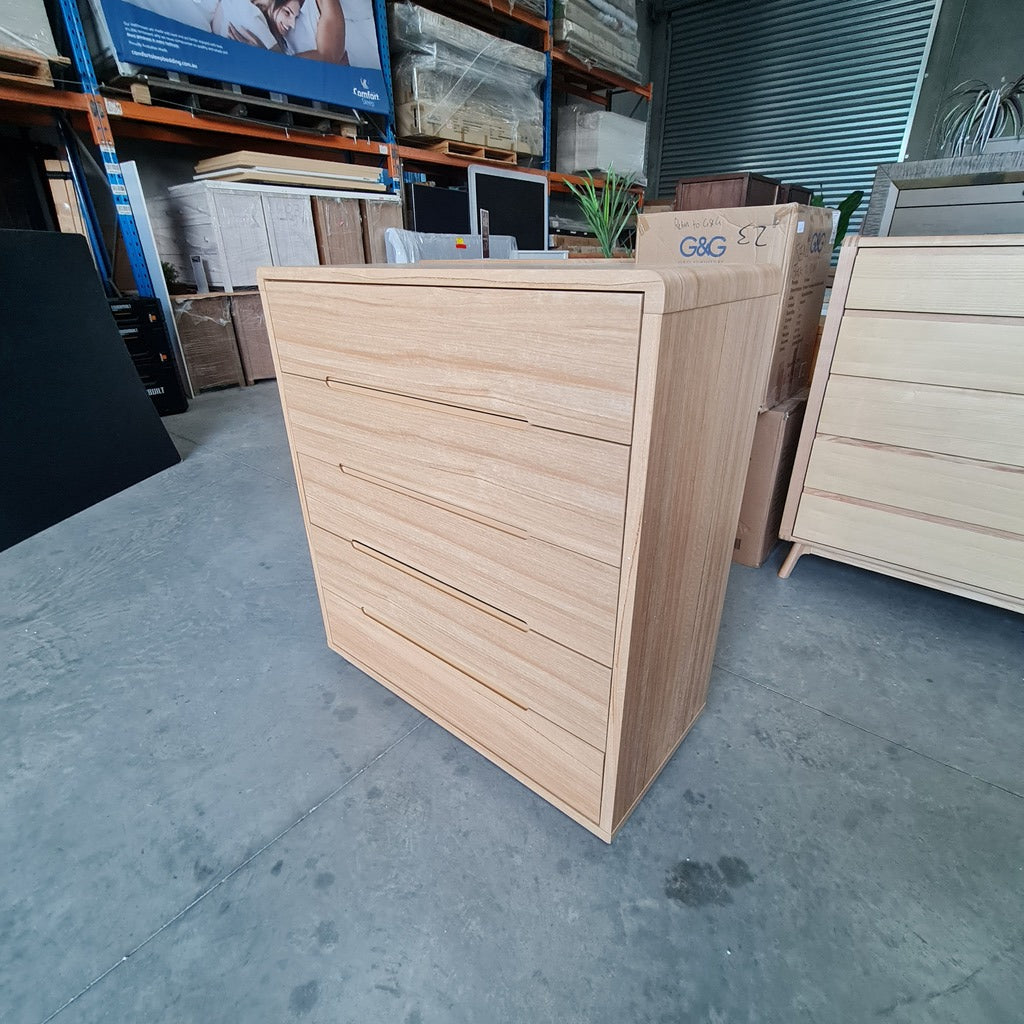 Arcadia Ash 5-Drawer Tallboy