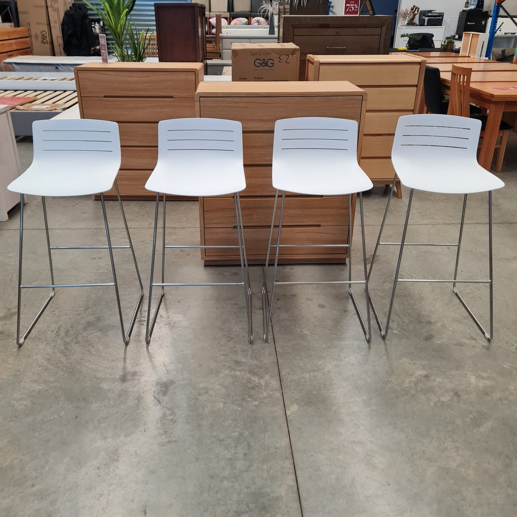 Spanish Designer SKIN Sled Bar Stool Set