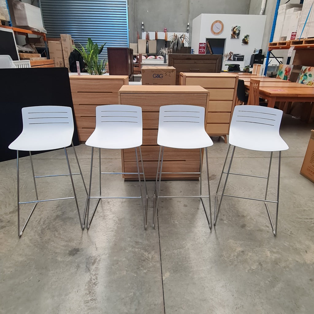 Spanish Designer SKIN Sled Bar Stool Set