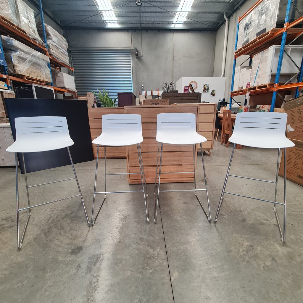 Spanish Designer SKIN Sled Bar Stool Set