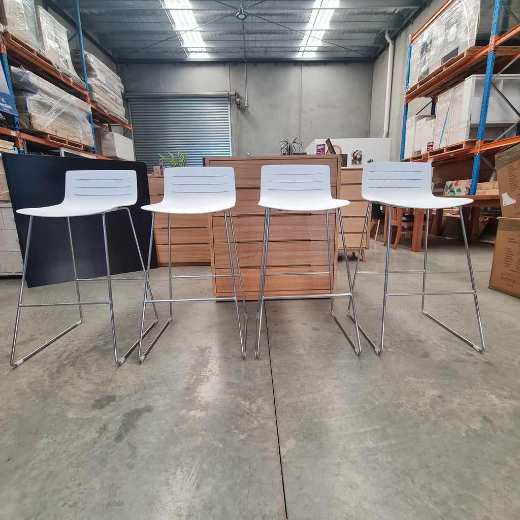 Spanish Designer SKIN Sled Bar Stool Set