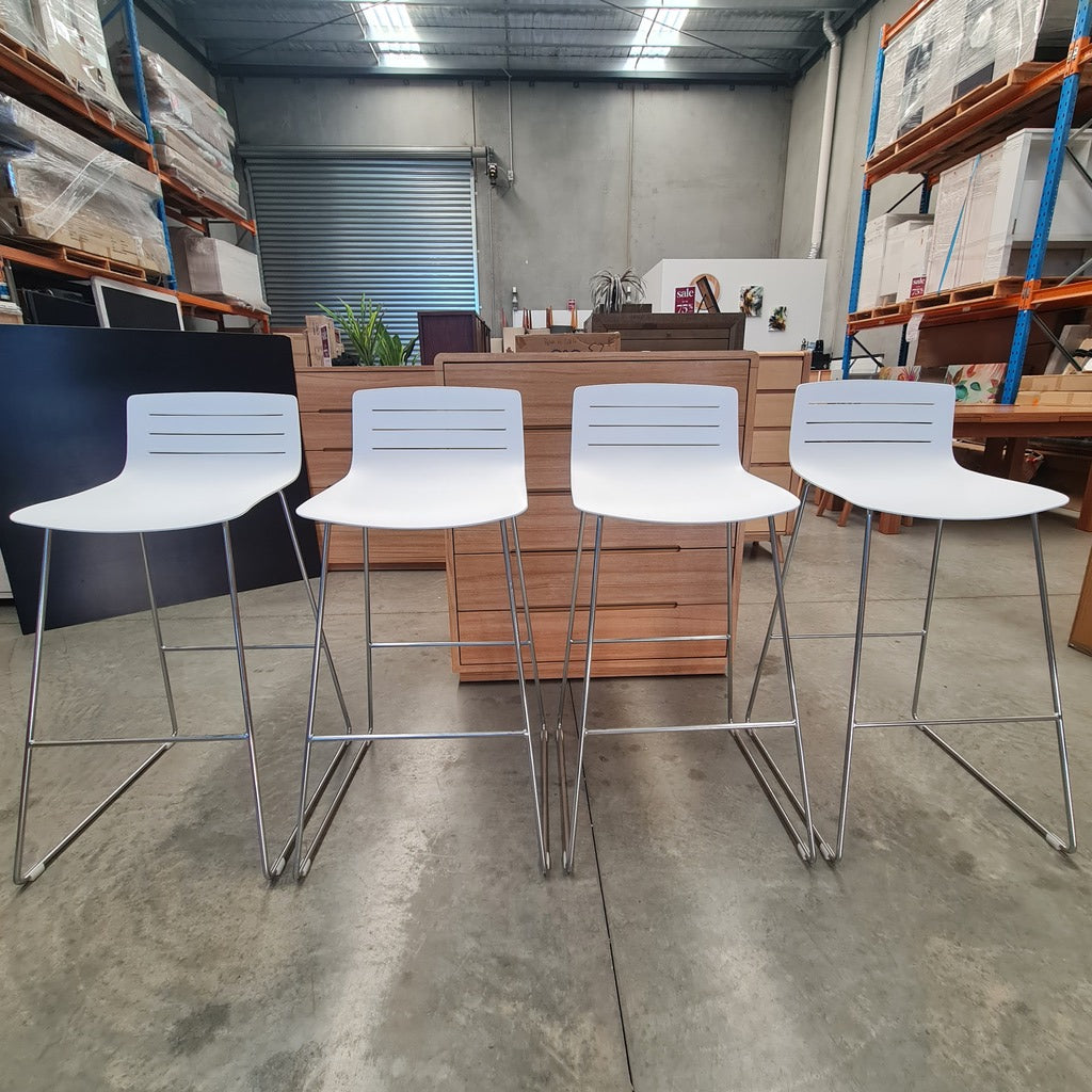 Spanish Designer SKIN Sled Bar Stool Set