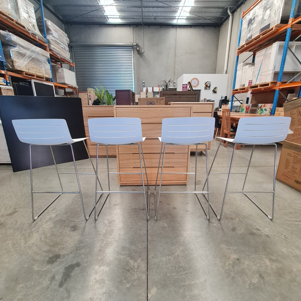 Spanish Designer SKIN Sled Bar Stool Set