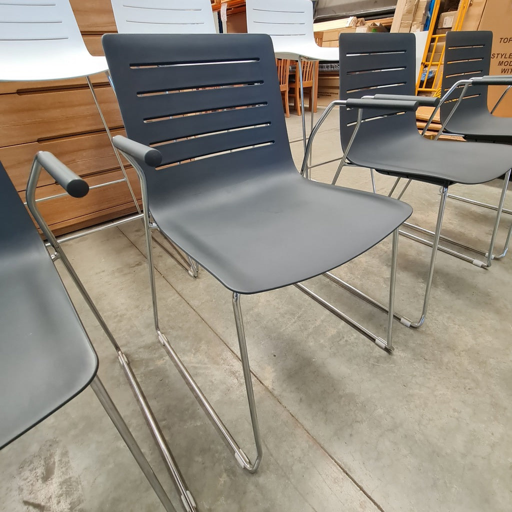 Set of 5 Modern Designer Sled-Base Chairs