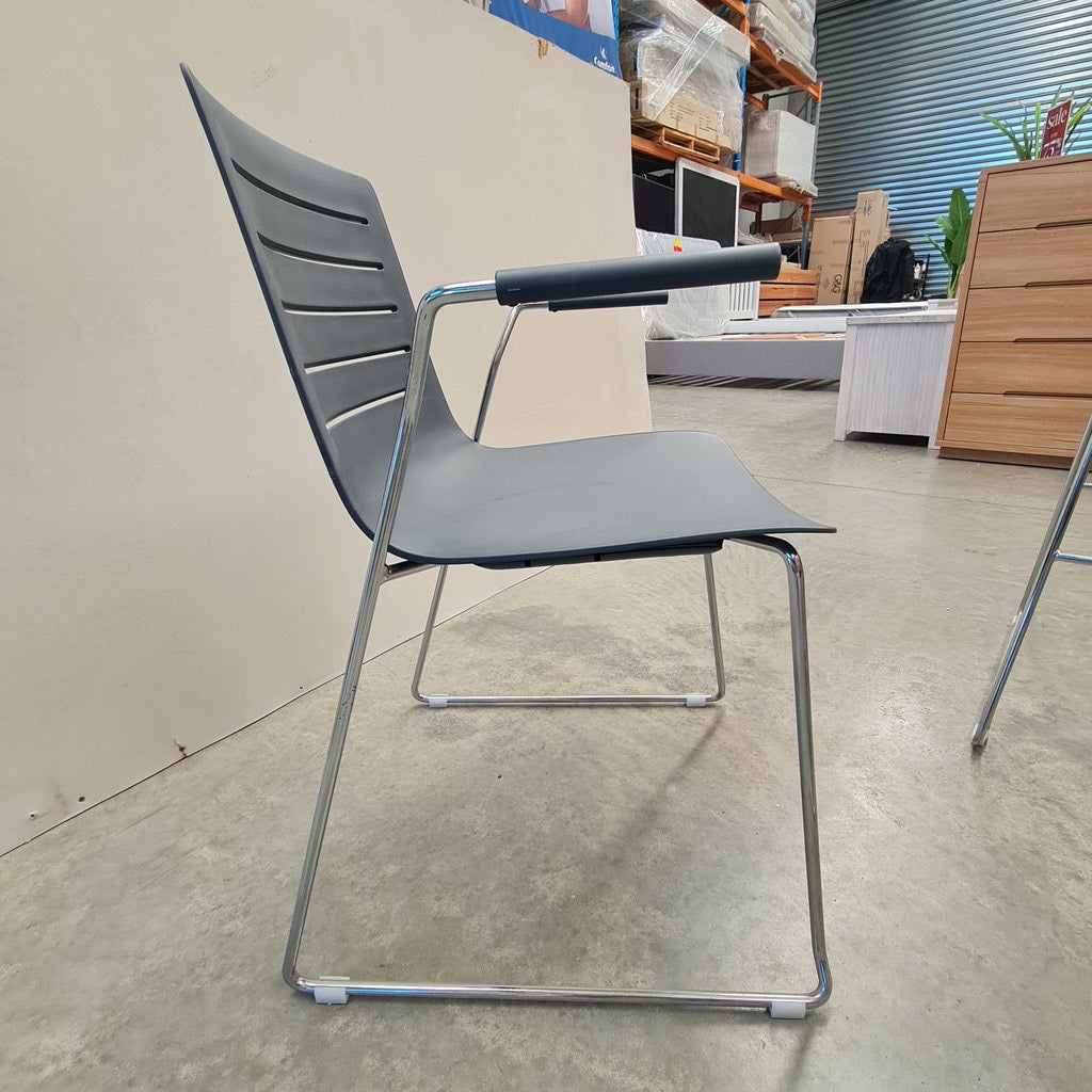 Set of 5 Modern Designer Sled-Base Chairs