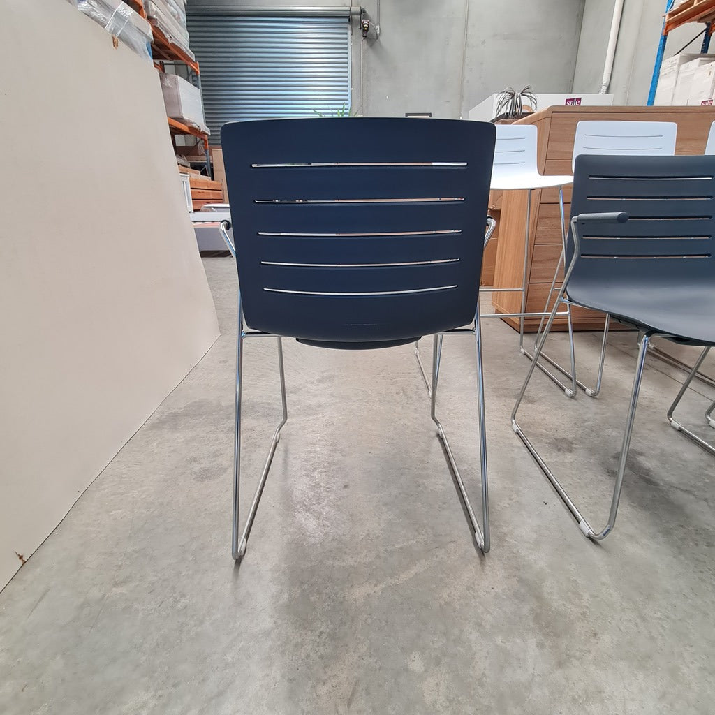 Set of 5 Modern Designer Sled-Base Chairs