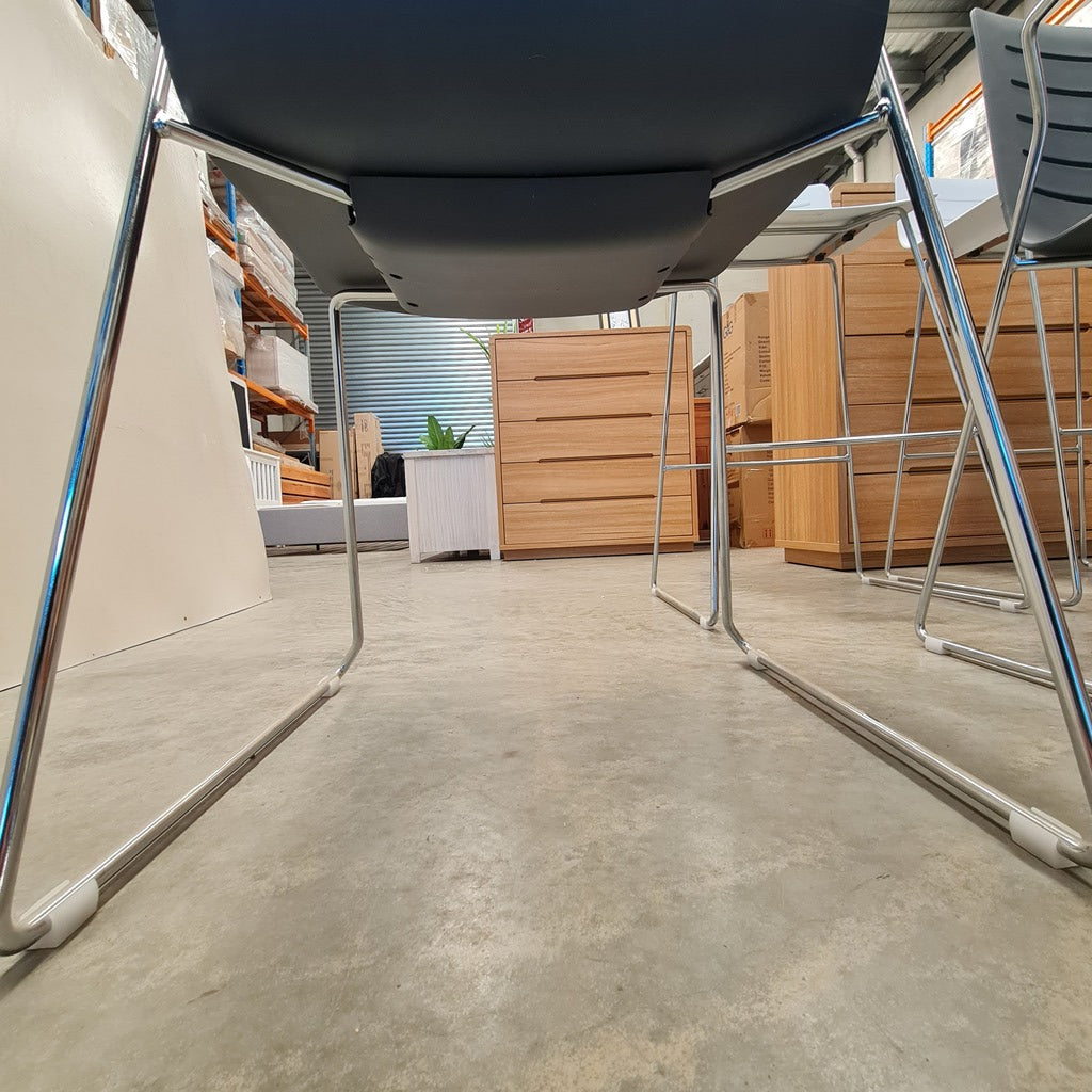 Set of 5 Modern Designer Sled-Base Chairs