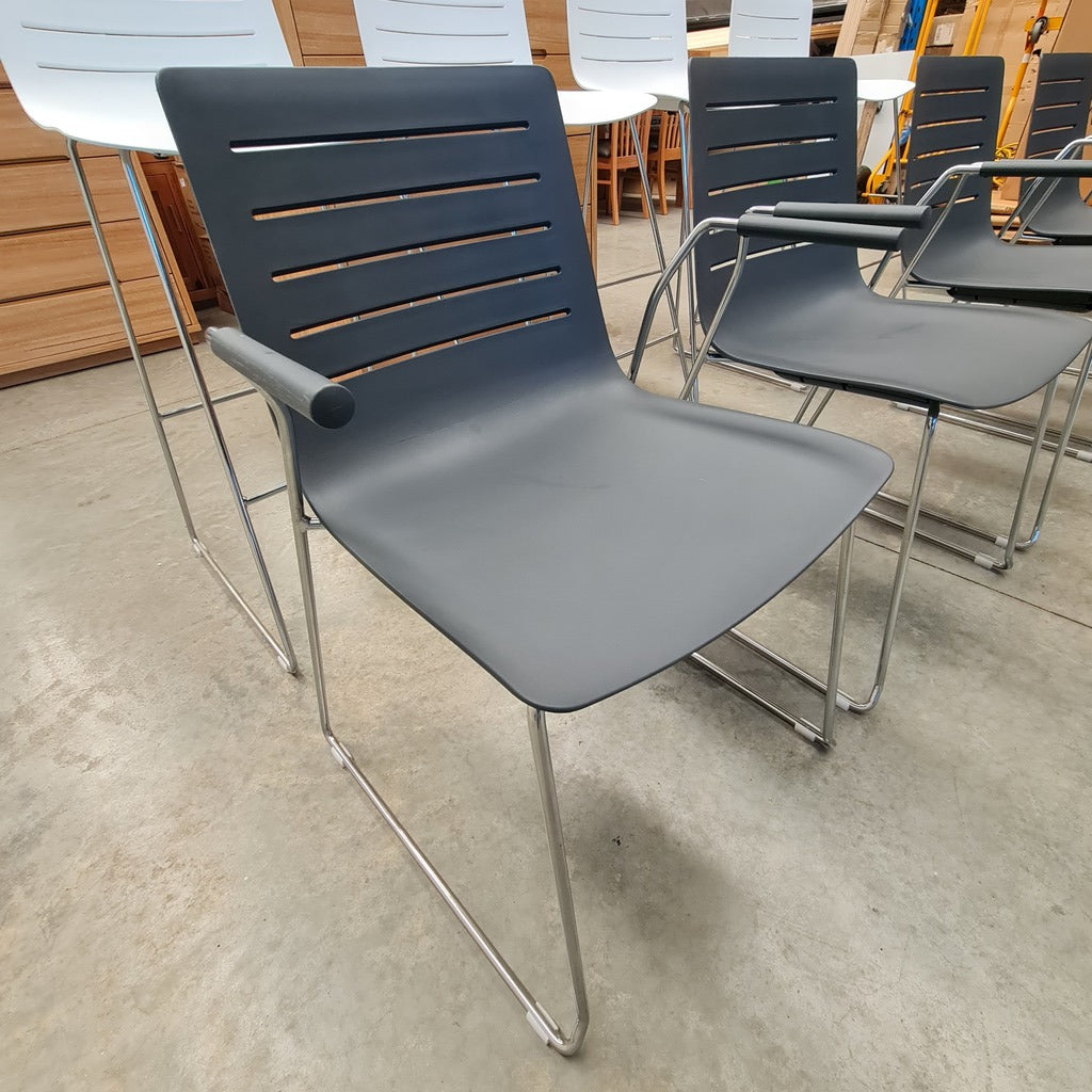 Set of 5 Modern Designer Sled-Base Chairs